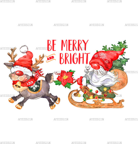 Be Merry And Bright Sleigh DTF Transfer