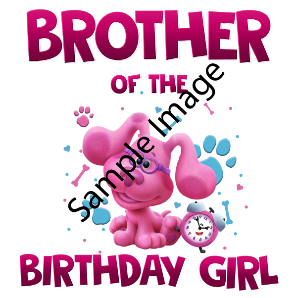 Birthday Girl With Pink Dog Family Series