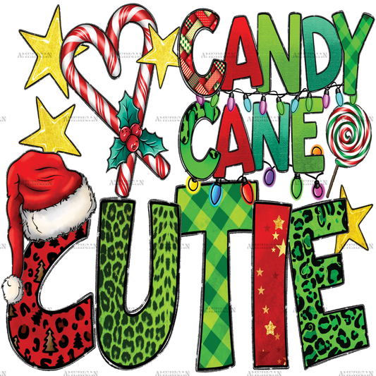 Candy Cane Cutie DTF Transfer