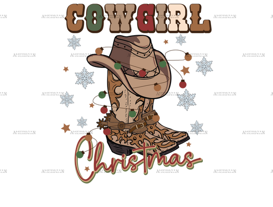 Cowgirl Christmas DTF Transfer