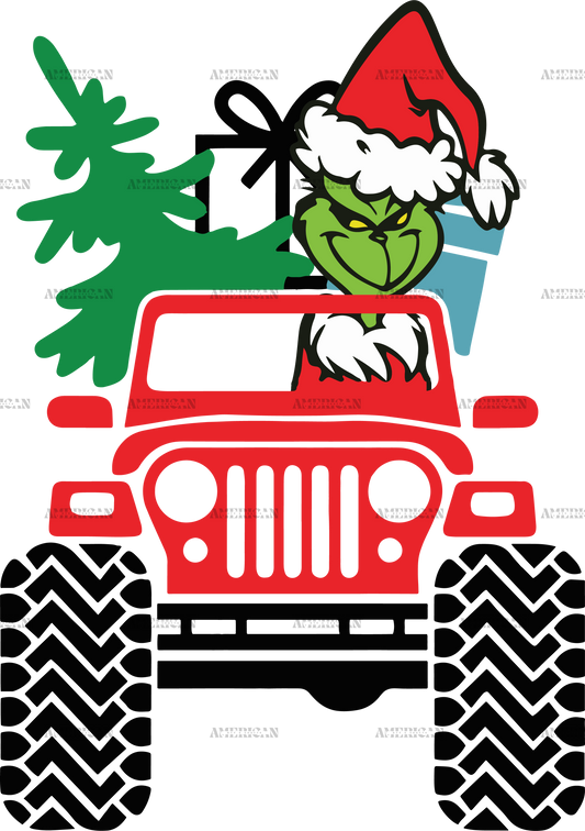 Grinch Truck DTF Transfer