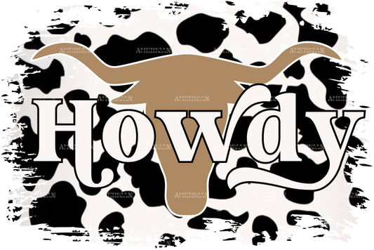 Howdy Western Cow DTF Transfer