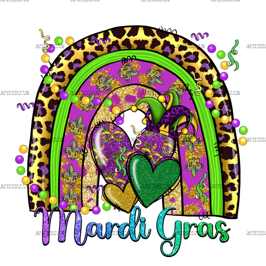 Mardi Gras Rainbow DTF Transfer