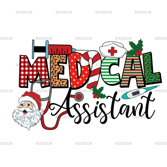 Medical Assistant Santa DTF Transfer