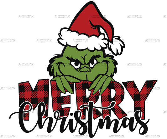 Merry Christmas Grinch Dark DTF Transfer