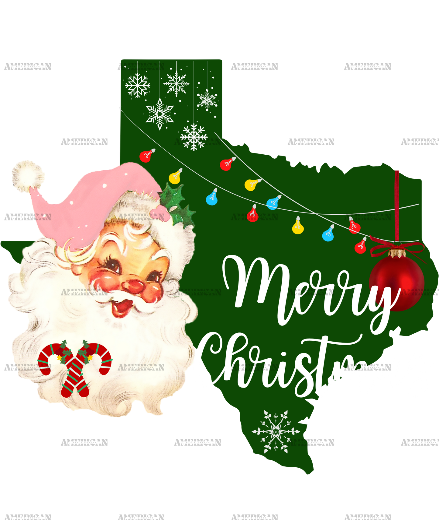 Merry Christmas Texas DTF Transfer