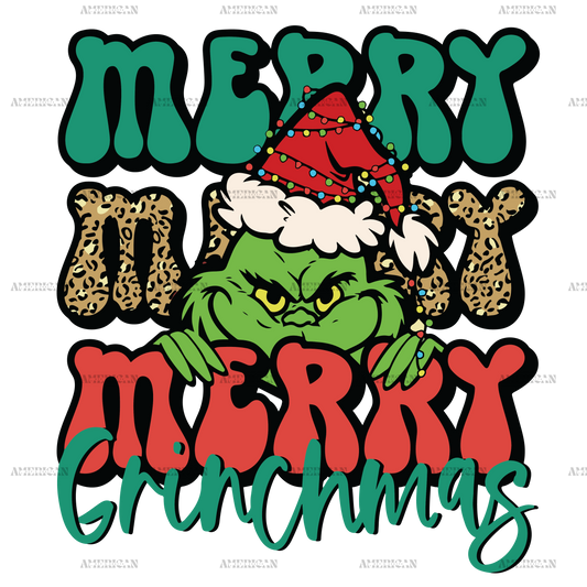 Merry Merry Grinchmas Lights DTF Transfer