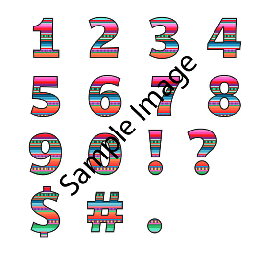 Numbers And Characters Colorful Spectrum Gradient