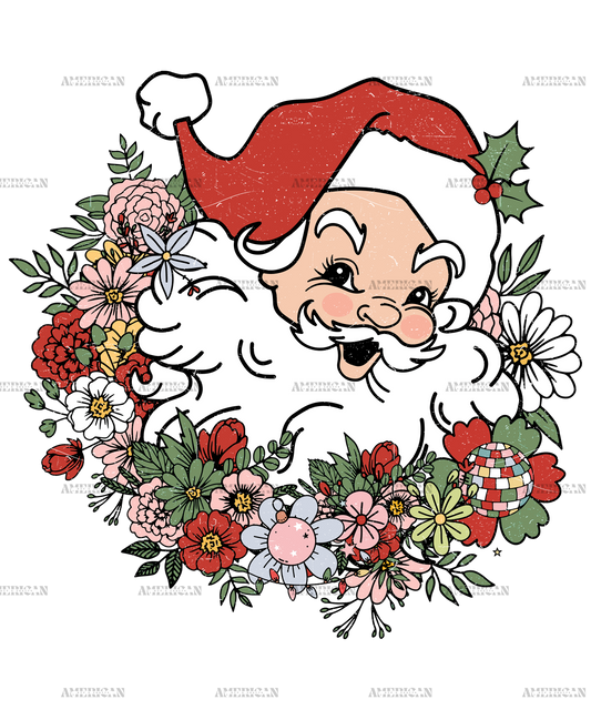 Santa Floral DTF Transfer