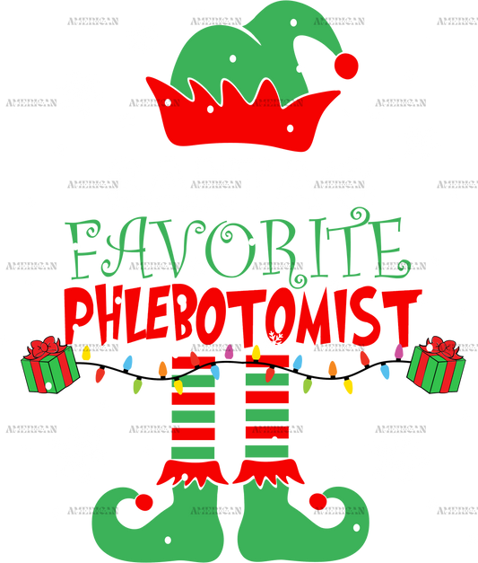 Santas Favorite Phlebotomist-3 DTF Transfer