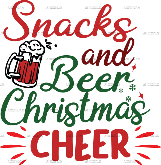 Snacks And Beer Christmas Cheer DTF Transfer