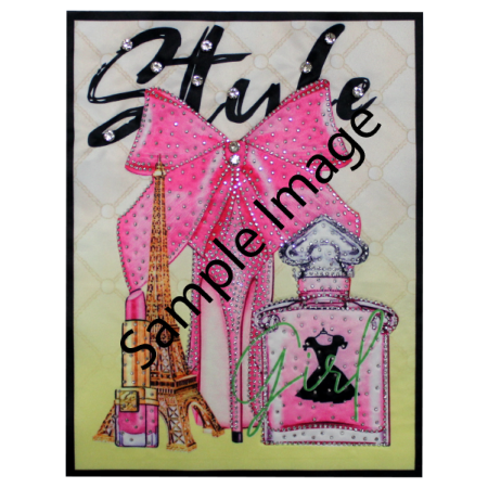 Style Girl Pink High Heels And Perfume Fabric Heat Transfer Patch