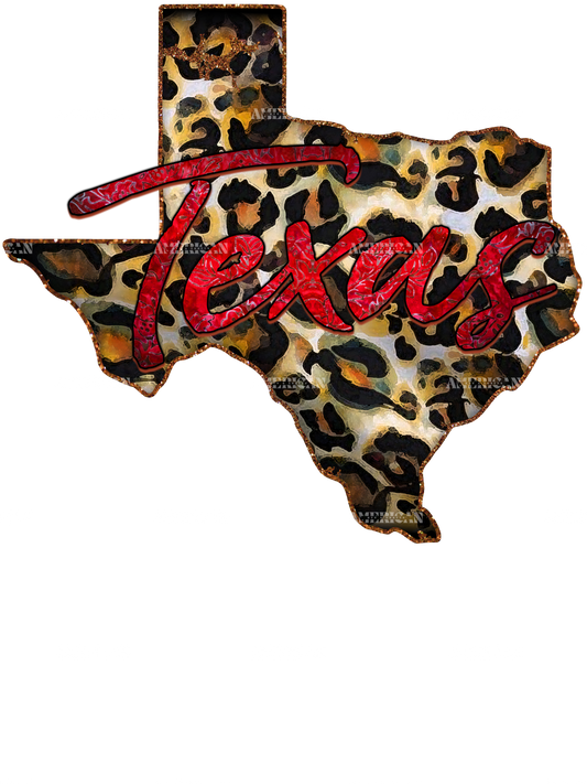 Texas Leopard Map DTF Transfer