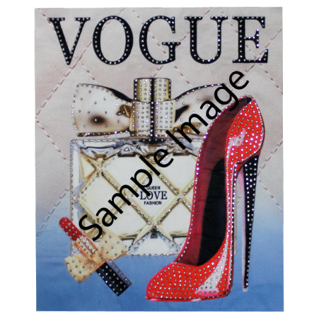 Vogue High Heel And Perfume Bottle Fabric Heat Transfer Patch