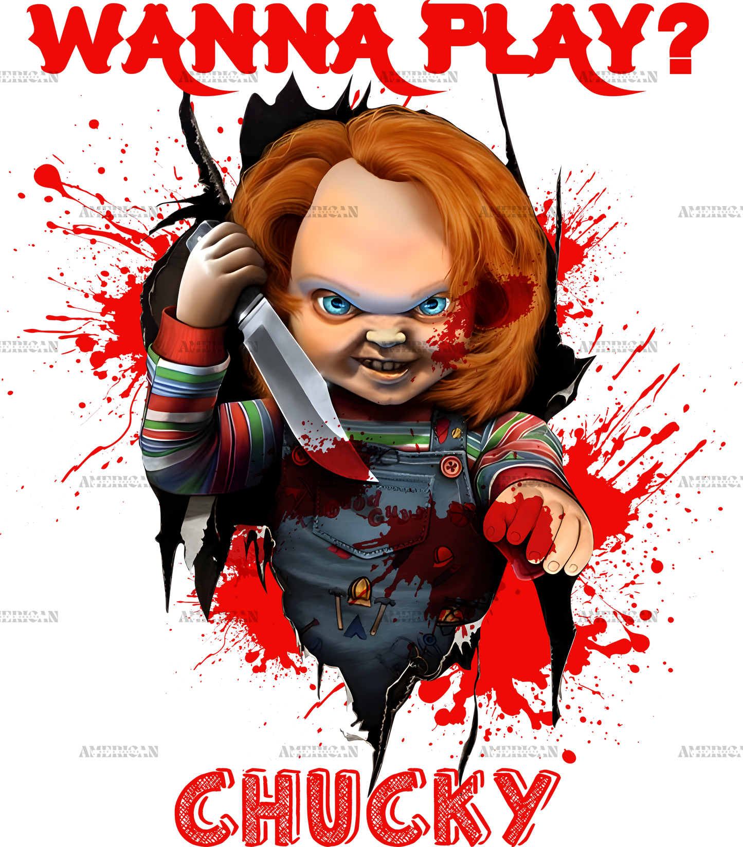 Wanna Play Chucky DTF Transfer