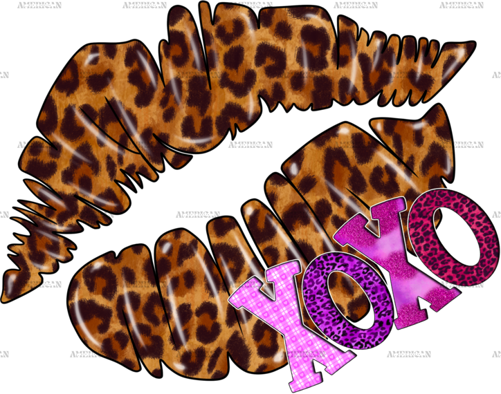 Xoxo Leopard Lips DTF Transfer