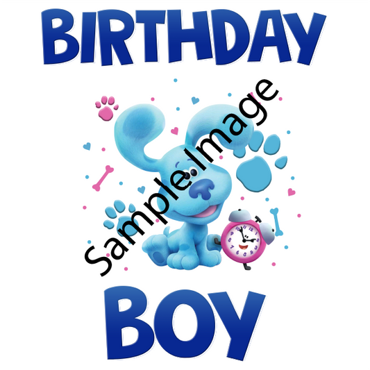 Boy Birthday With Blue Dog Family Series