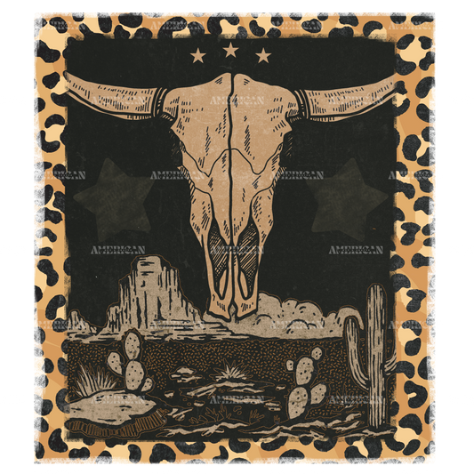 Longhorn Skull Retro DTF Transfer