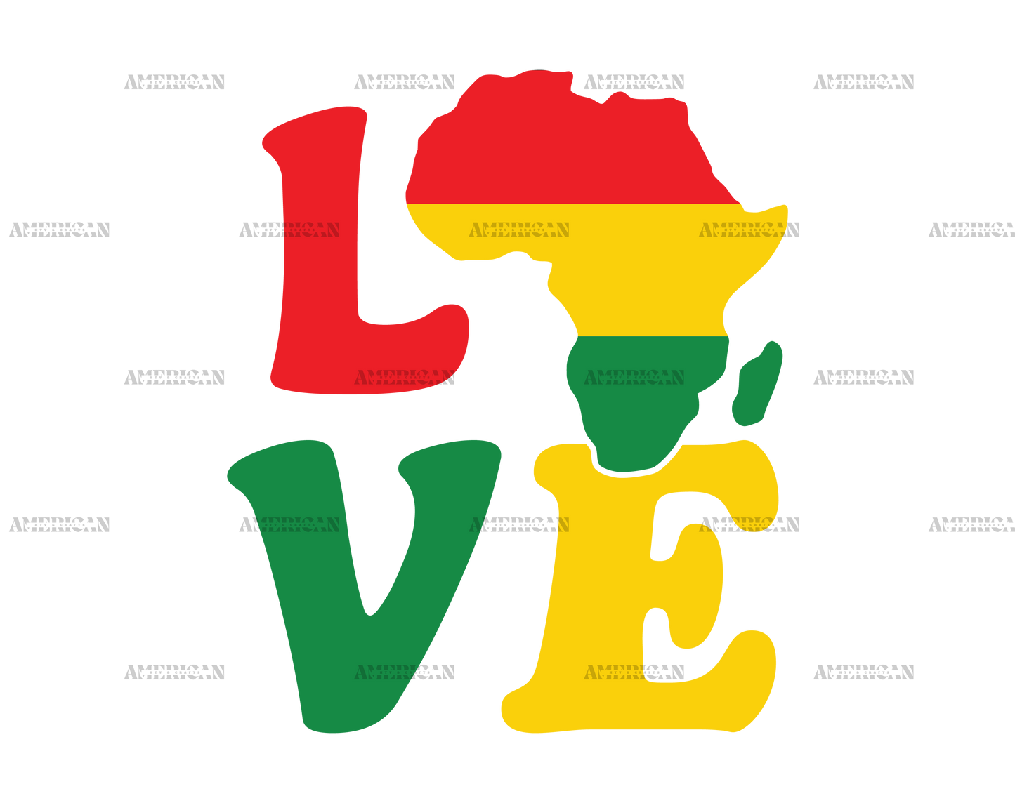 Love Africa Map DTF Transfer