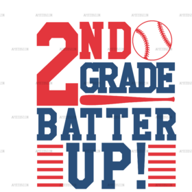 2nd Grade Batter Up DTF Transfer