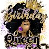 Afro Head Birthday Queen-2 DTF Transfer