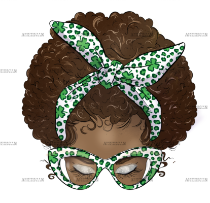Afro Lucky Girl-3 DTF Transfer