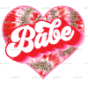 Babe Tiedye Leopard Heart DTF Transfer