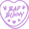 Bad Bunny Candy Hearts Purple DTF Transfer