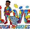 Black Boy Autism Love DTF Transfer