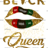 Black Queen Lips DTF Transfer