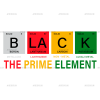 Black The Prime Element-7 DTF Transfer