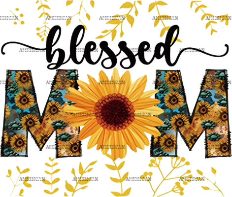 Blessed Mom Sunflower DTF Transfer