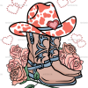 Boots Orange Western Valentines DTF Transfer