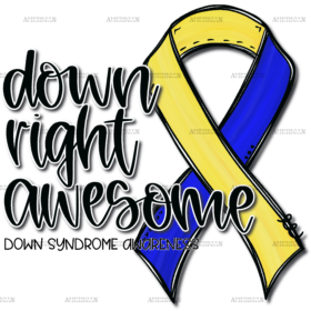Down Right Awesome DS Awareness DTF Transfer
