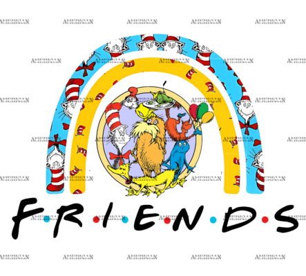 Dr. Seuss Friends Rainbow DTF Transfer