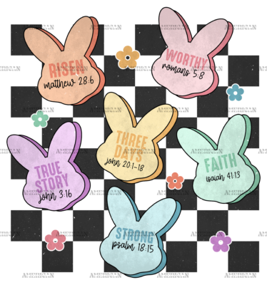Easter Bunny Checkered-2 DTF Transfer