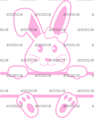 Easter Bunny Name Frame Pink-5 DTF Transfer