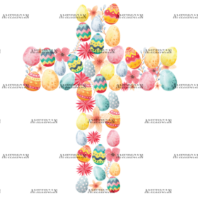Easter Eggs Cross DTF Transfer