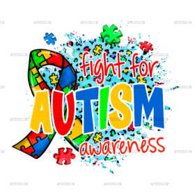 Fight For Autism Ribbon DTF Transfer