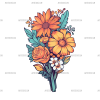 Flowers Sticker-1 UV DTF Transfer