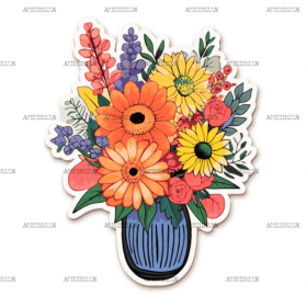 Flowers Sticker-10 UV DTF Transfer