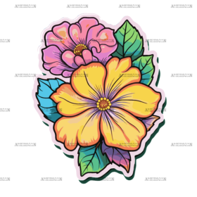 Flowers Sticker-17 UV DTF Transfer