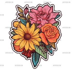 Flowers Sticker-26 UV DTF Transfer
