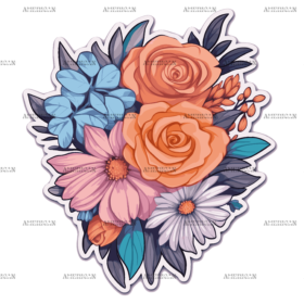 Flowers Sticker-6 UV DTF Transfer