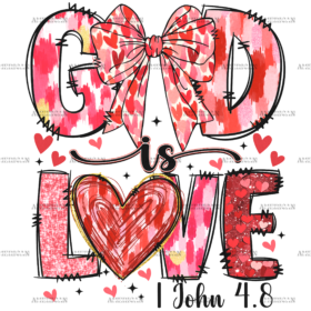God Is Love Bow DTF Transfer