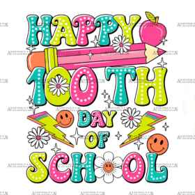 Happy 100th Day Of School-7 DTF Transfer