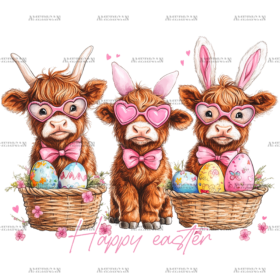 Happy Easter Cows DTF Transfer