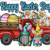 Happy Easter Day Red Truck DTF Transfer