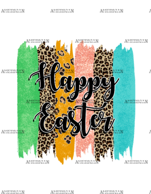 Happy Easter Leopard Paint DTF Transfer