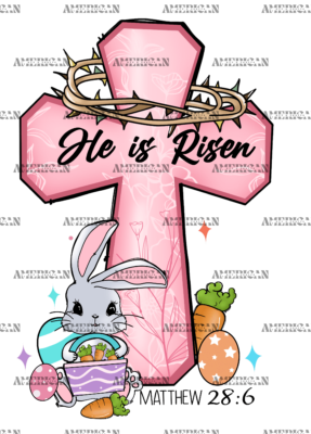 He Is Risen Bunny DTF Transfer